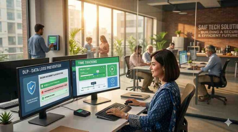 Using employee time tracking software and DLP tools to make the workplace safer and more efficient